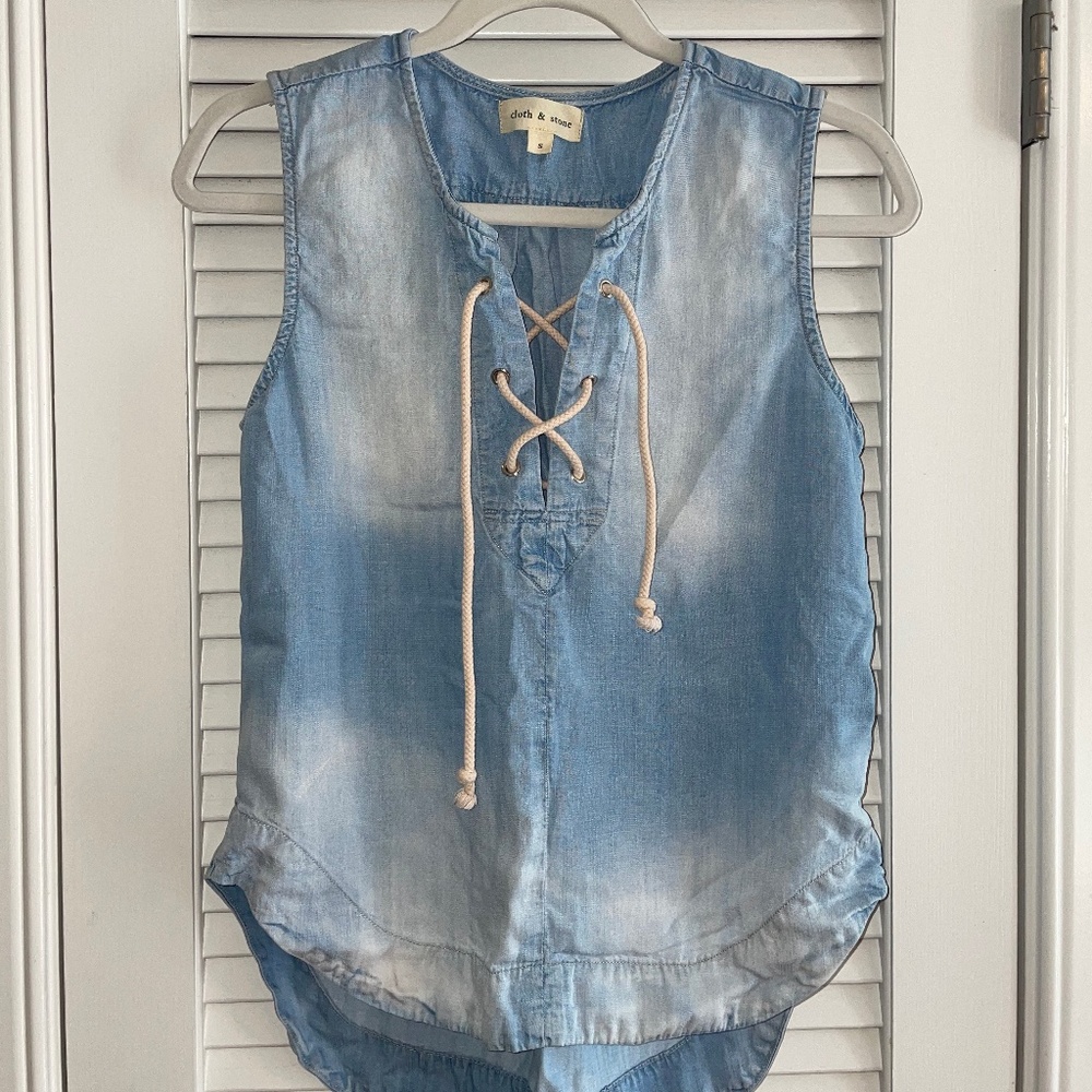 Anthropologie Cloth & Stone Chambray Tank Top